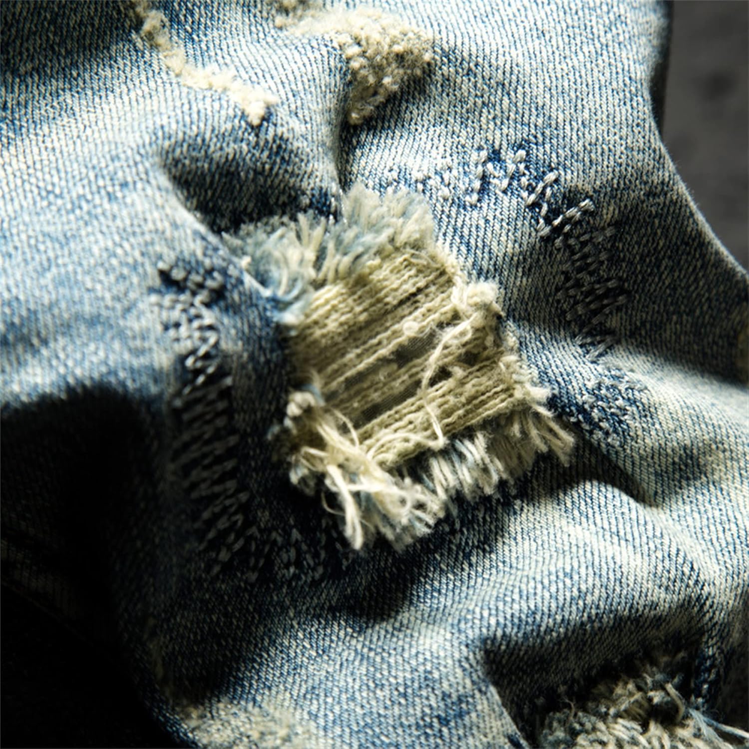 Men's Ripped Denim Half Pants Casual Classic Straight Short Jeans Relaxed Fit Work Shorts for Men