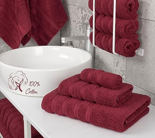 Miniatura 26 de American Soft Linen - Juego de 4 toallas de baño, 100% de algodón turco de 27 x 54 pulgadas, toallas de baño extragrandes, toallas para ducha