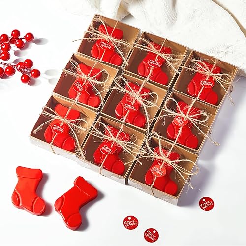 Juego de 50 juegos de jabón de barra de Navidad hechos a mano, jabones de árbol, calcetines de jengibre, copos de nieve, jabones corporales con disponible en Yaxa Colombia