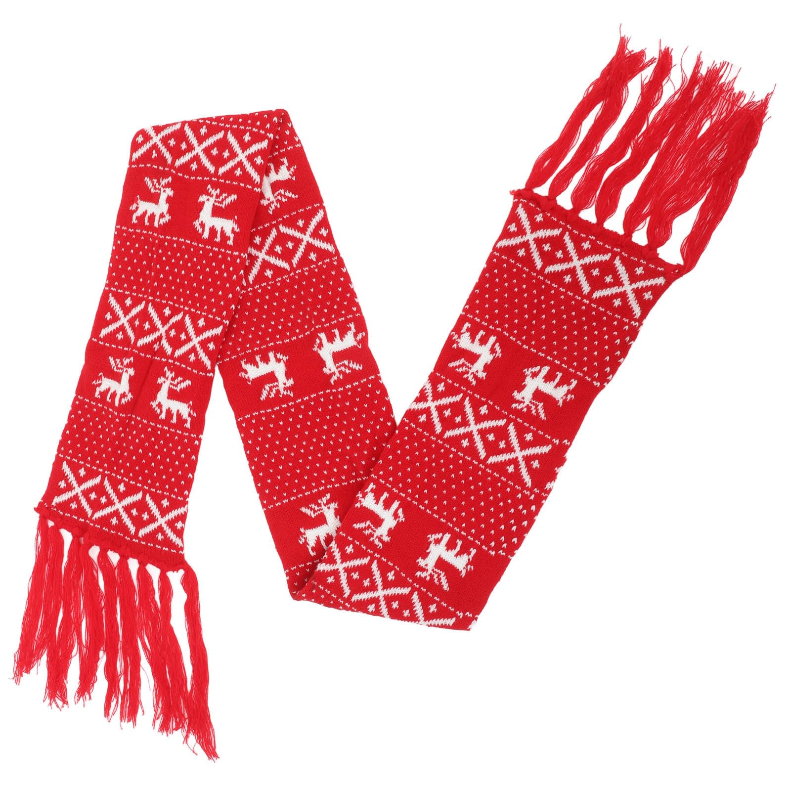 TOYANDONA Sciarpa Calda e Morbida in Lana Rossa Natalizia Decorazioni a Fiocchi per L'inverno, per Occasioni Casual e Regalo di Natale