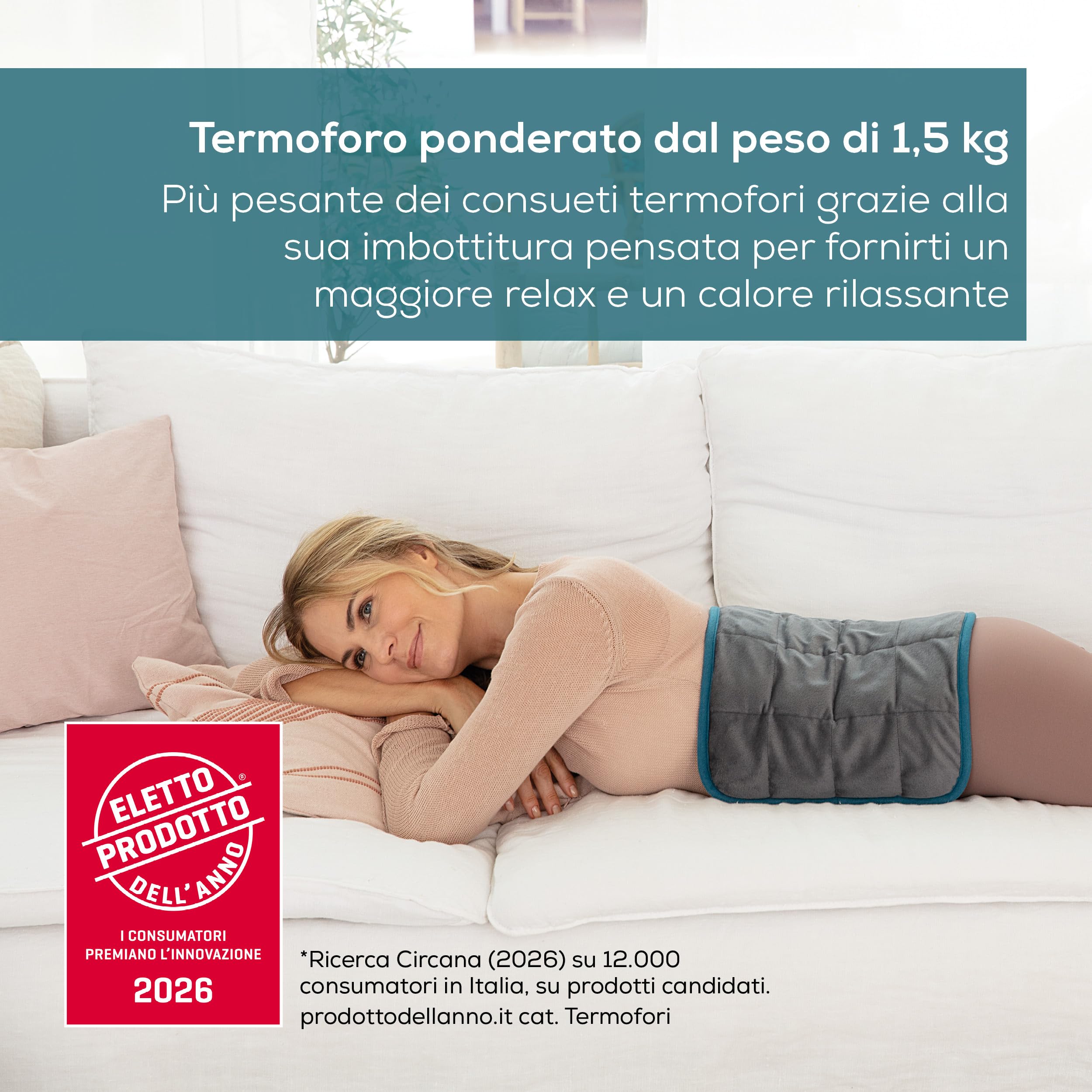 Beurer HK 145 Cosy Weight Cuscino termico ponderato, cuscino confortevole con peso di 1500g per maggiore rilassamento, sollievo e calore avvolgente, con riempimento di perle di vetro, 60 x 30 cm