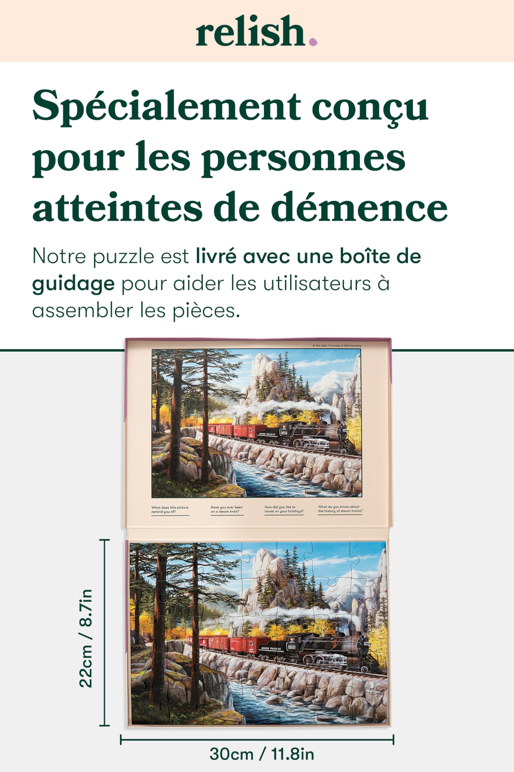 Relish ‘Steam Train’ Puzzle 35 Pièces : Activités Adaptées aux Seniors Atteints de Démence ou d’Alzheimer
