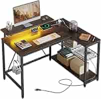 L字パソコンデスク幅107ゲーミングデスク LEDライト付収納付きコンパクト Amazon | Bestier ゲーミングデスク l字デスク 幅107cm