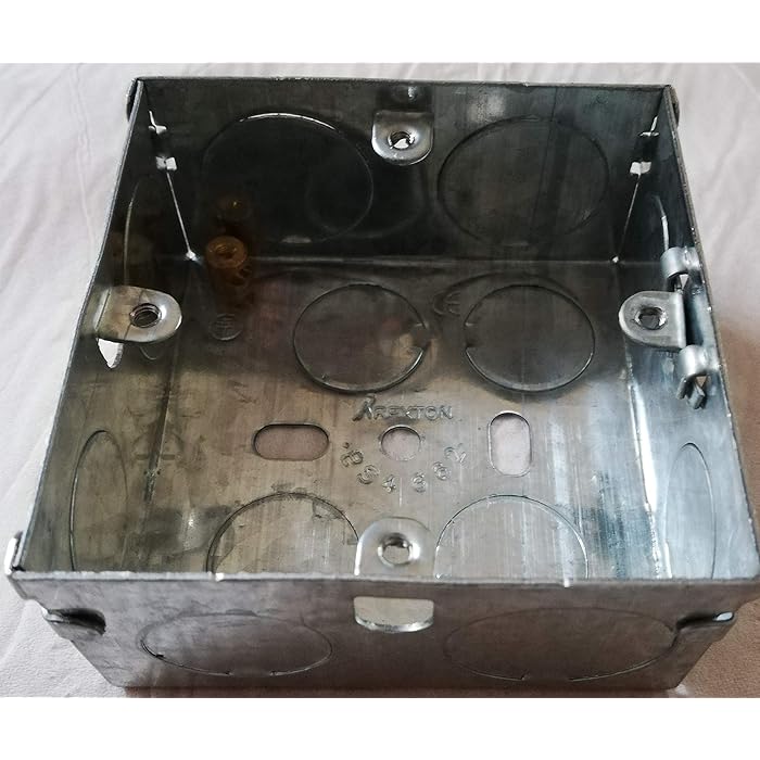 Buy Single Galvanized Metal Back Box 35mm Flush Wall Pattress / 1 Gang