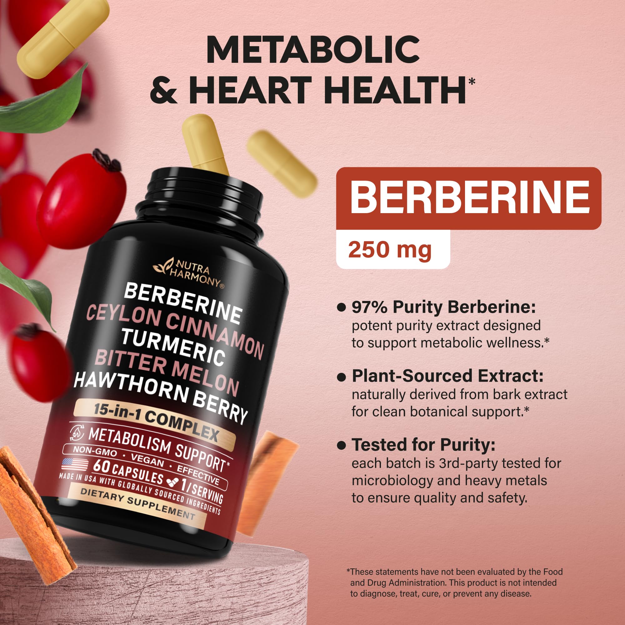 Amazon.com: Berberine with Ceylon Cinnamon, Bitter Melon, Hawthorn