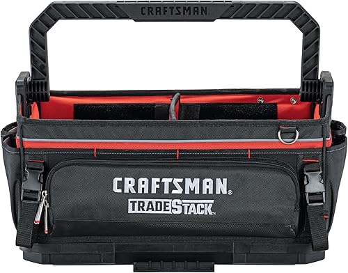 Miniatura 1 de CRAFTSMAN TRADESTACK Bolsa de herramientas del sistema, bolsa de herramientas de boca abierta resistente, parte inferior dura impermeable, mango