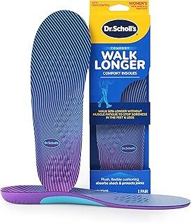 Dr. Scholl's Walk Longer Insoles - Comfortable Plush Foam Cushioning Ins...