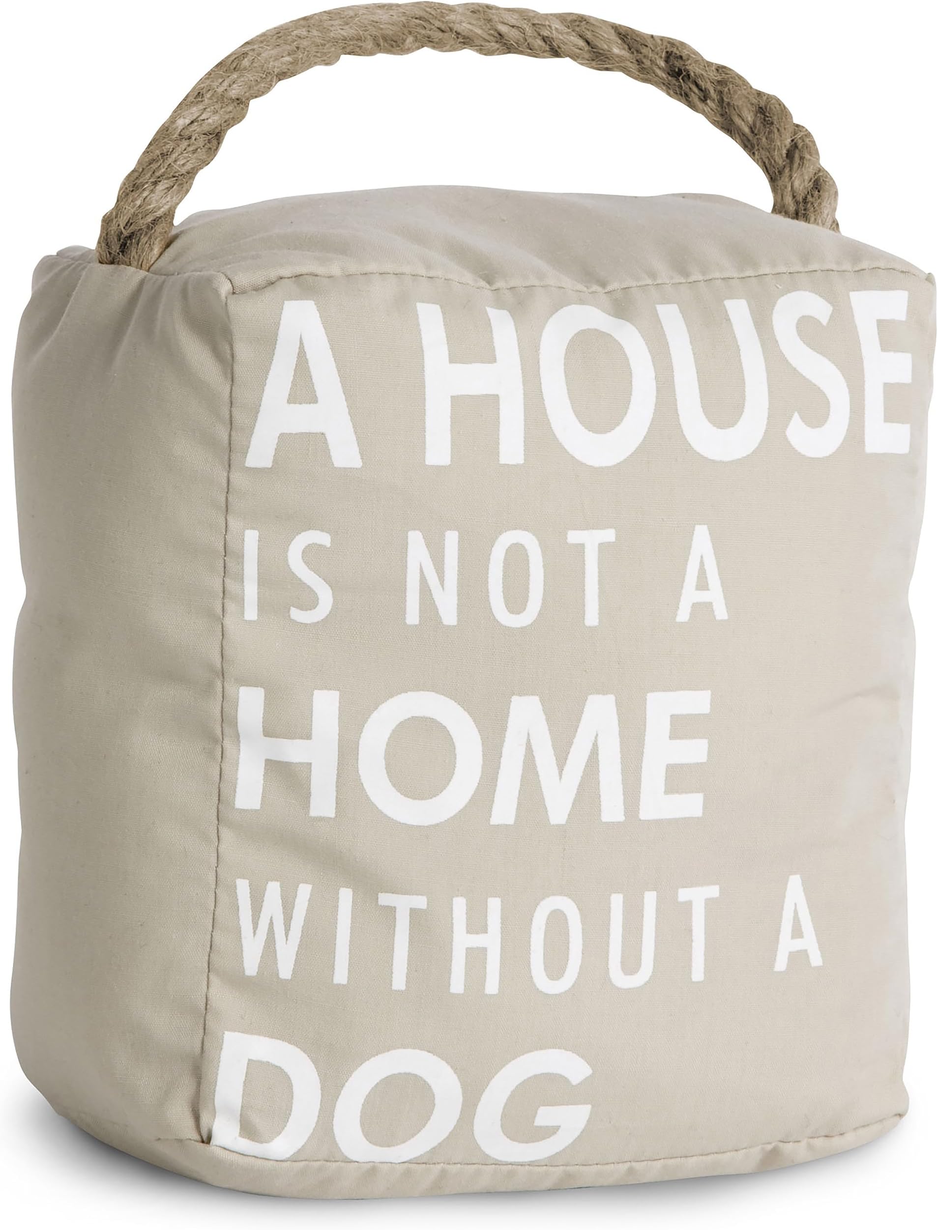 Pavilion Gift Company - Open Door Decor 5" x 6" Tan Door Stopper A House is not a Home Without a Dog