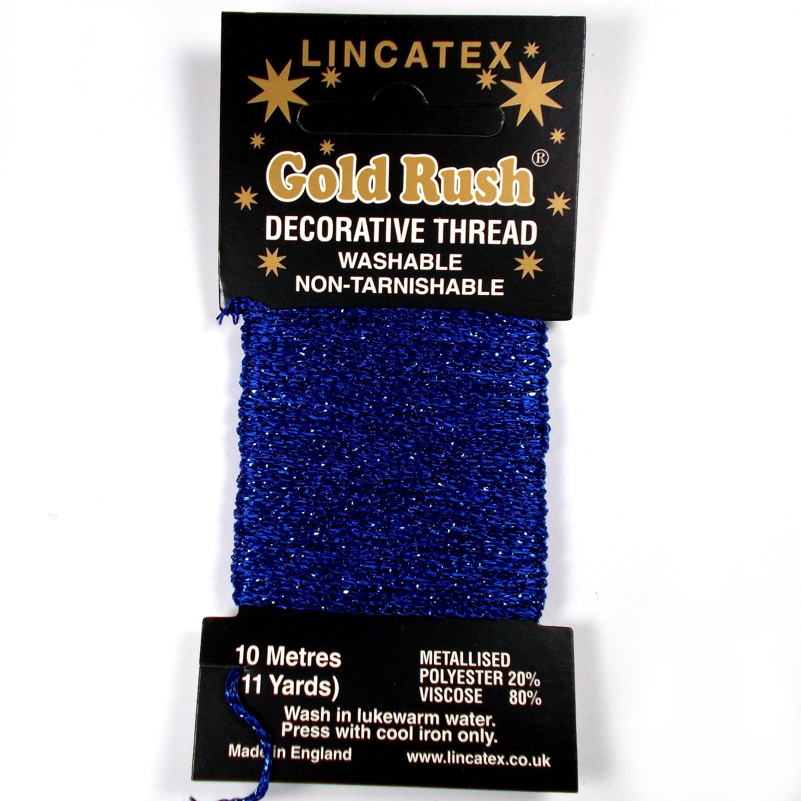 Gold Rush Metallic Decorative Glitter Embroidery Thread - 10 Metre Card (Royal Blue)