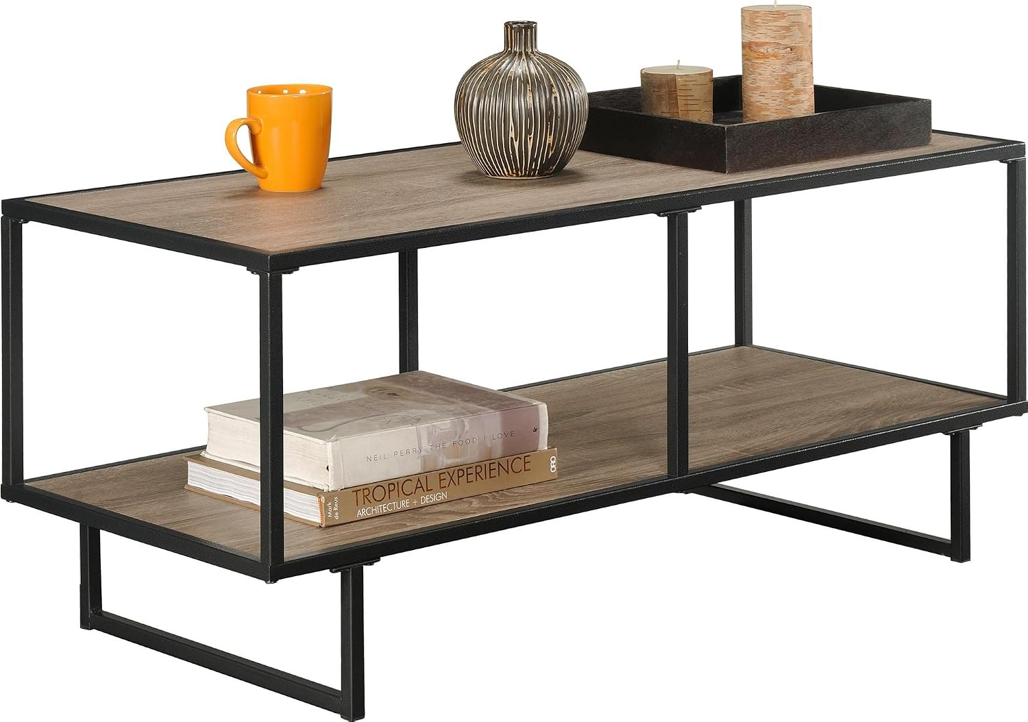 Ameriwood Home Emmett TV Stand/Coffee Table for TVs up to 42" wide, Weathered Oak