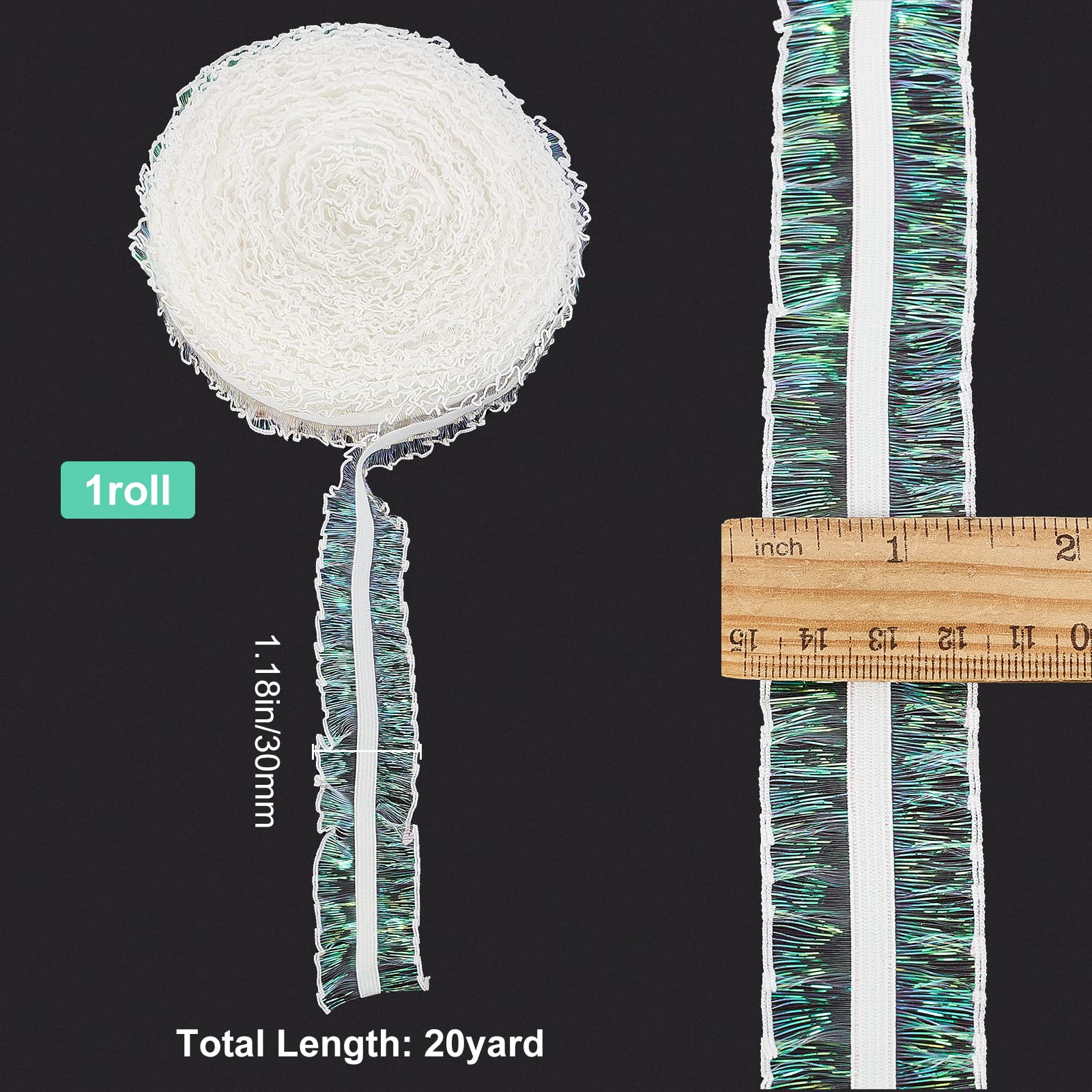 GORGECRAFT 5 Yards 1,7 Inch Geplooid Kant Lint Wit Kant Rand Ruche