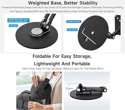 Miniatura 4 de VESA Soporte portátil para monitor, compatible con monitores de hasta 19 pulgadas, soporta agujeros de montaje VESA de 50 x 50  75 x 75  3.937 x