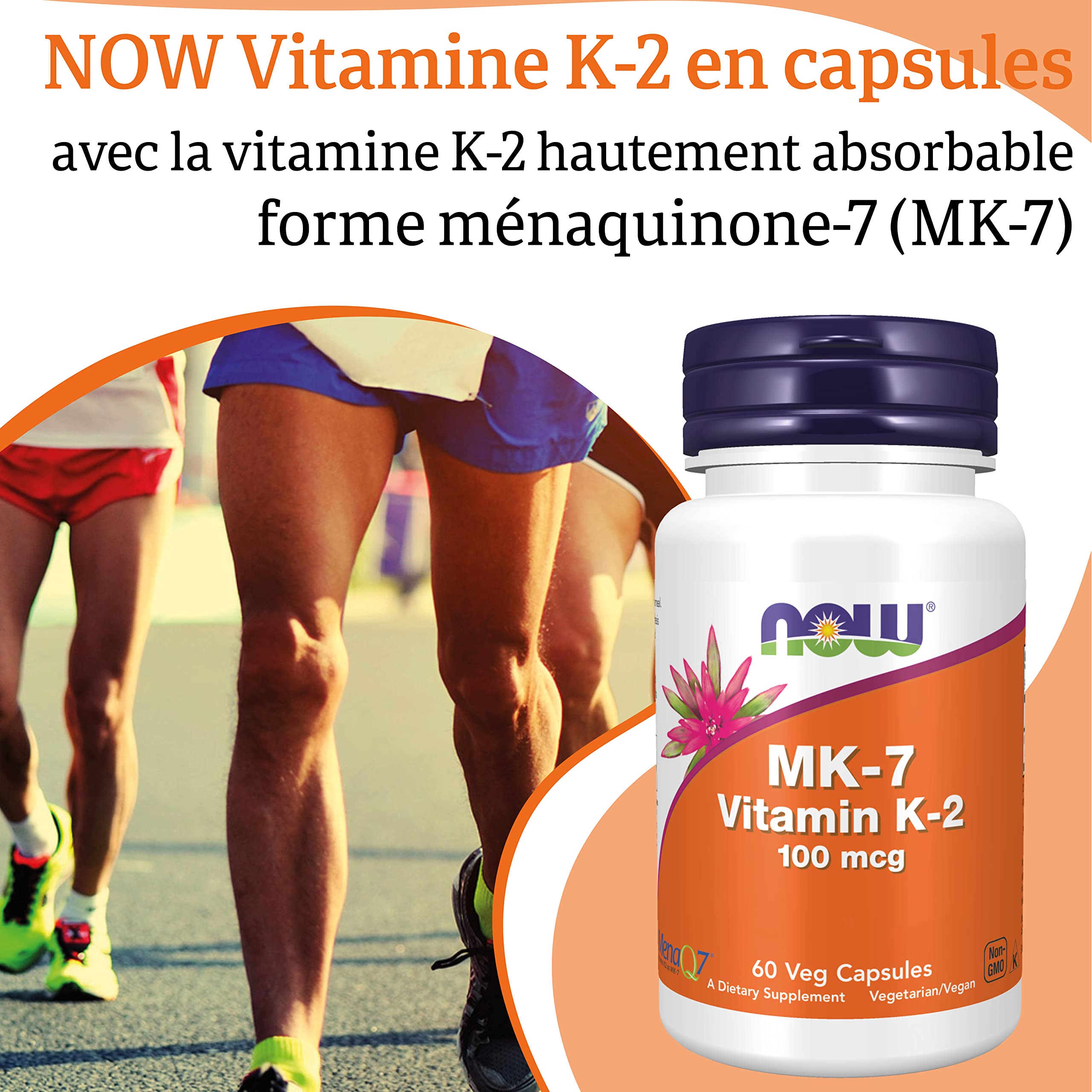 Now Foods, Vitamine K2 MK-7, 100mcg, All-Trans, 60 Capsules végétaliennes, Testé en Laboratoire, Sans Gluten, Sans Soja, Sans OGM