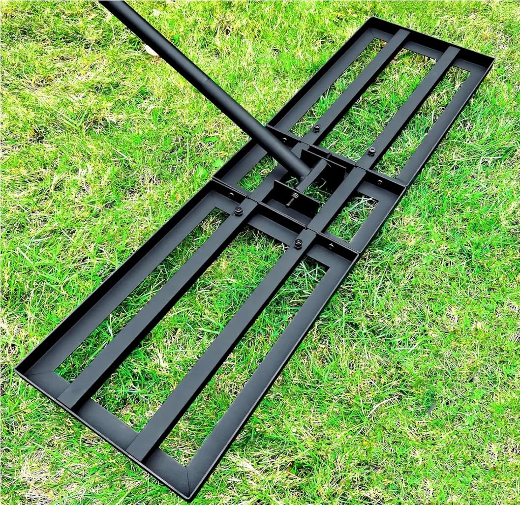 Lawn Leveling Rake 36 x10 Inch - Stainless Steel Yard Lawn Leveling Tool with 6.5FT Handle,Heavy Duty Professional-Grade Tool for Dirt Sand Grass Soil - Ideal for Garden Golf Course Backyard - Black-image-3