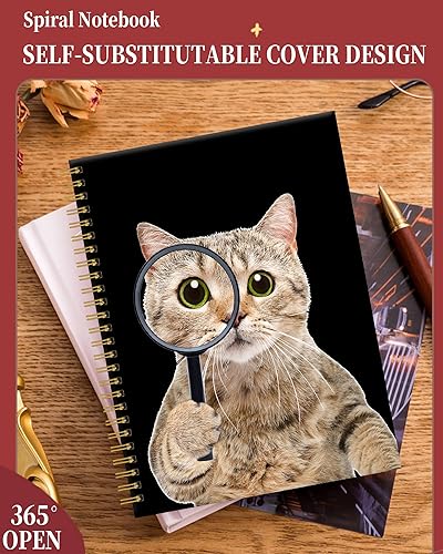 Miniatura 3 de Cuaderno de espiral para mujer, cuaderno de rayas universitarias A5 de 6 x 8.4 pulgadas, 120 páginas rayadas con papel grueso de alta calidad,