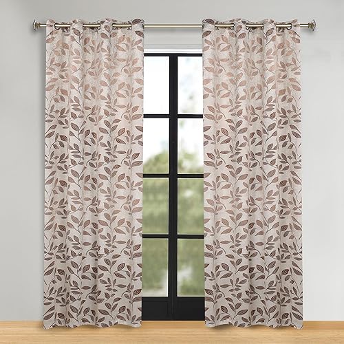 Miniatura 199 de Superior Cortinas opacas, oscurecimiento de la habitación para dormitorio, bloqueo solar, térmicas, cortinas bohemias modernas, colección de hojas