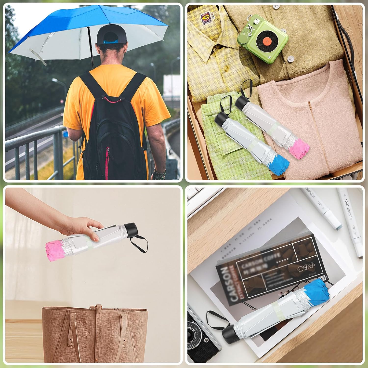 Travel Umbrella, Umbrellas Bulk, 5 Colors Travel Folding Umbrellas, Exquisite Appearance, Easy To Carry, Suitable For Sunny Days And Rainy Days - Image 6