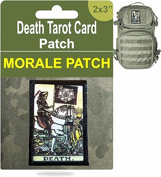 RedheadedTshirts Tarot Death Card Patch - 2x3 Hook and Loop Tactical Morale Patches for Outdoor Backpacks, Plate Carriers, Vests, Operator Caps, Military Gear, Funny Patches, Tactical Accessories