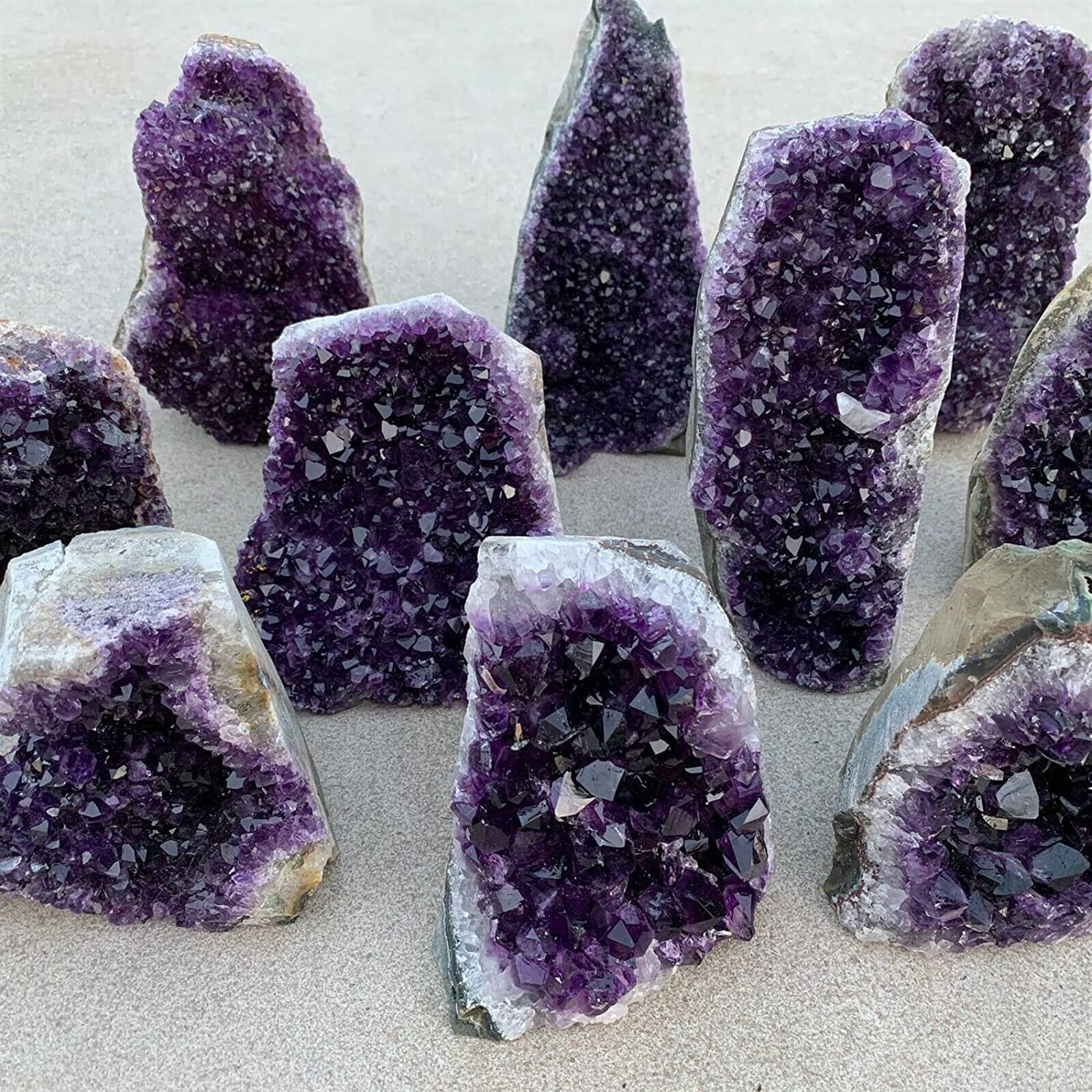 Amatista Piedra Áspera Amatista Natural Geoda Cuarzo Racimo Cristal Espécimen Energía Curación (Tamaño : 440-500g) Inicio Colecciones (Size : 740-800g)