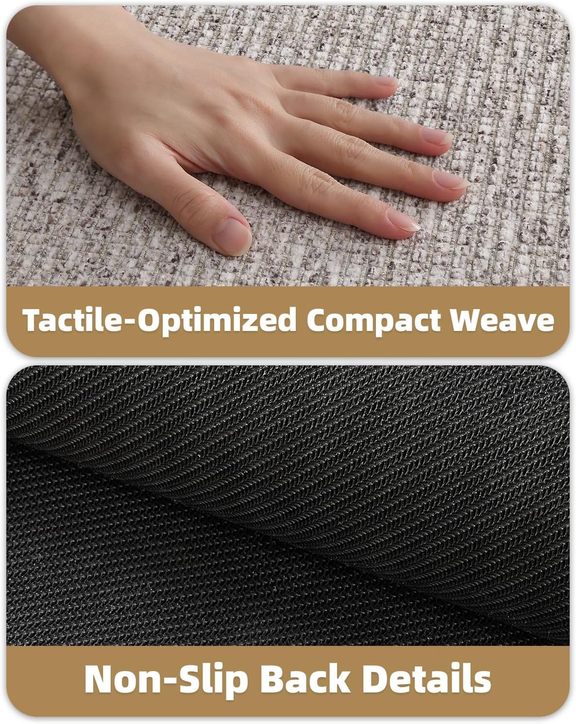 Color&Geometry Ultra Thin Low Profile Bath Mat, Non Slip Rubber Backing Bathroom Rug Fits Under Door, Absorbent Quick Dry Shower Mat for Bathtub Shower Floor, Heathered Gray 16"x24"