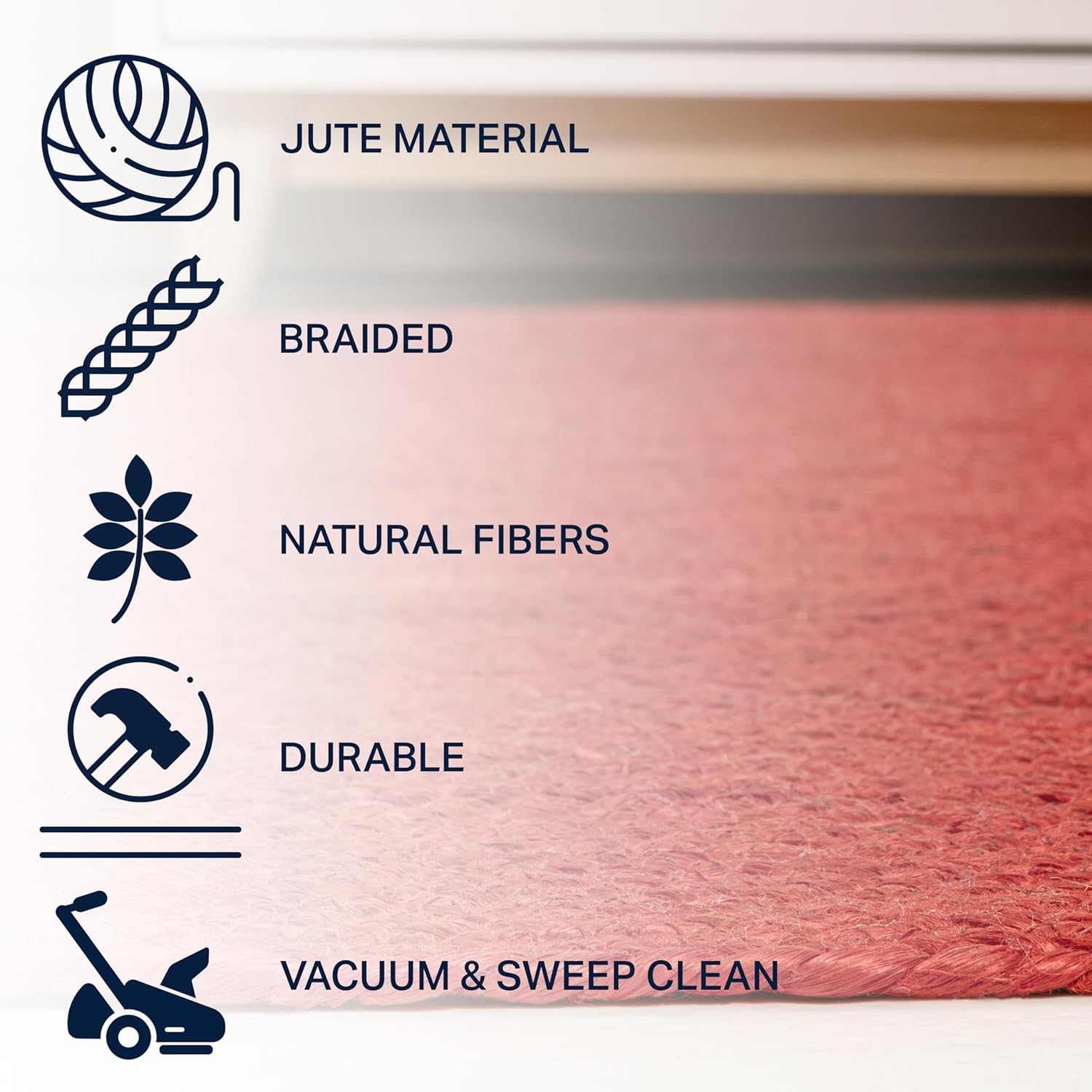 JONATHAN Y Zara Braided Jute Red 6' Round Indoor Area Rug, Casual, Classic, Coastal, Cottage, Easy-Cleaning for Living Room, Bedroom, Kitchen, Pet Friendly, Non-Shedding (RNF116A-6R)