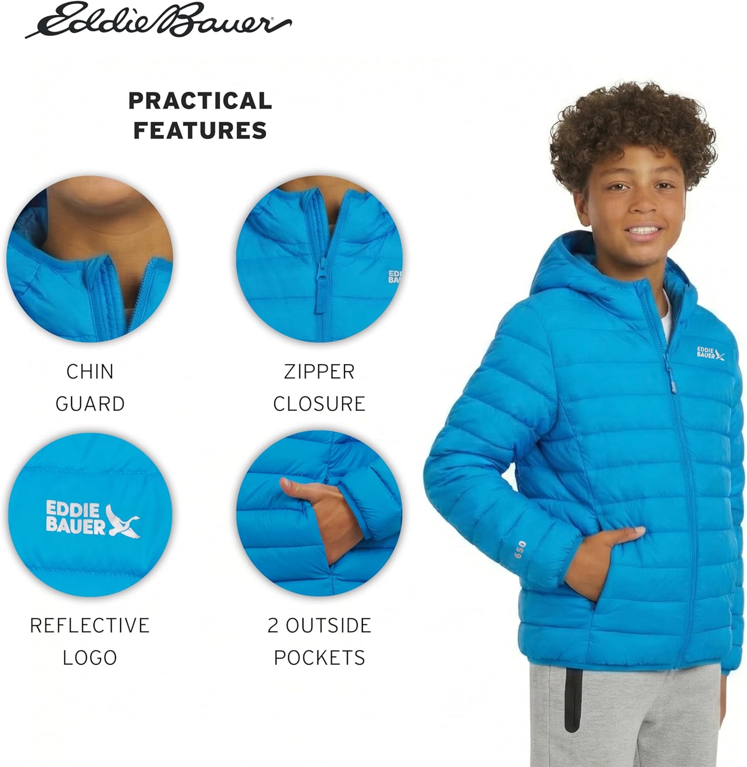 Eddie Bauer Boys' CirrusLite Lightweight Down Puffer Jacket - Image 6