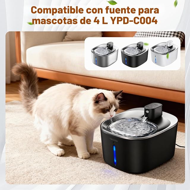 Foto 7 de 7 de 12 Filtros Fuente para Gatos para FEELNEEDY 4L para YPD-C004, 12 Esponjas Prefiltro y 12 Esponjas Bomba