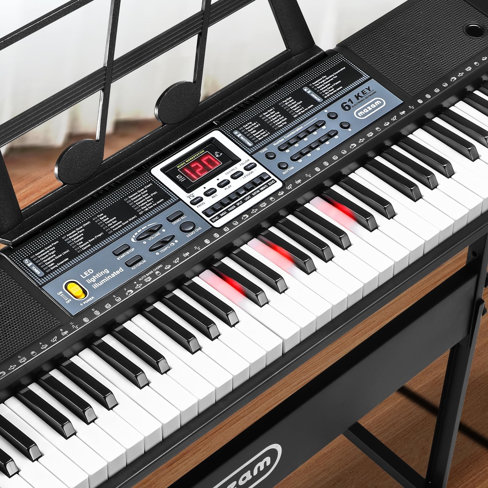 ALPHA 61 Keys Electronic Piano Keyboard Portable Digital Keyboard with ...