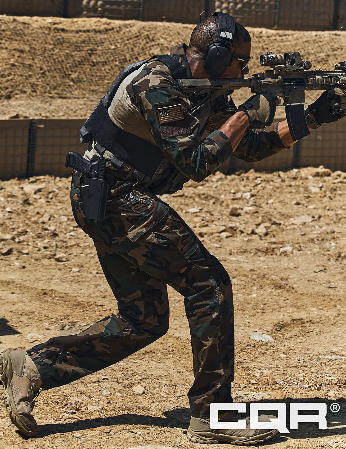 CQR Men's Combat Shirt Tactical 1/4 Zip Long Sleeve Military BDU Shirts Camo EDC Top with Pockets - Image 4