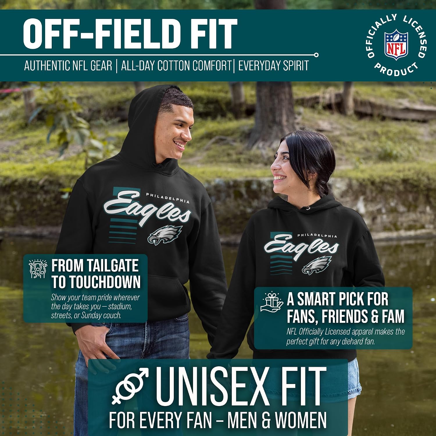 Team Fan Apparel NFL Adult Unisex Retro Script Ultra Soft Fleece Hooded Sweatshirt, Officially Licensed Football Performance