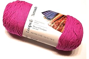 Loops and Threads Soft Classic Neon Yarn: Vibrant Fuchsia for Eye-Catching Creations