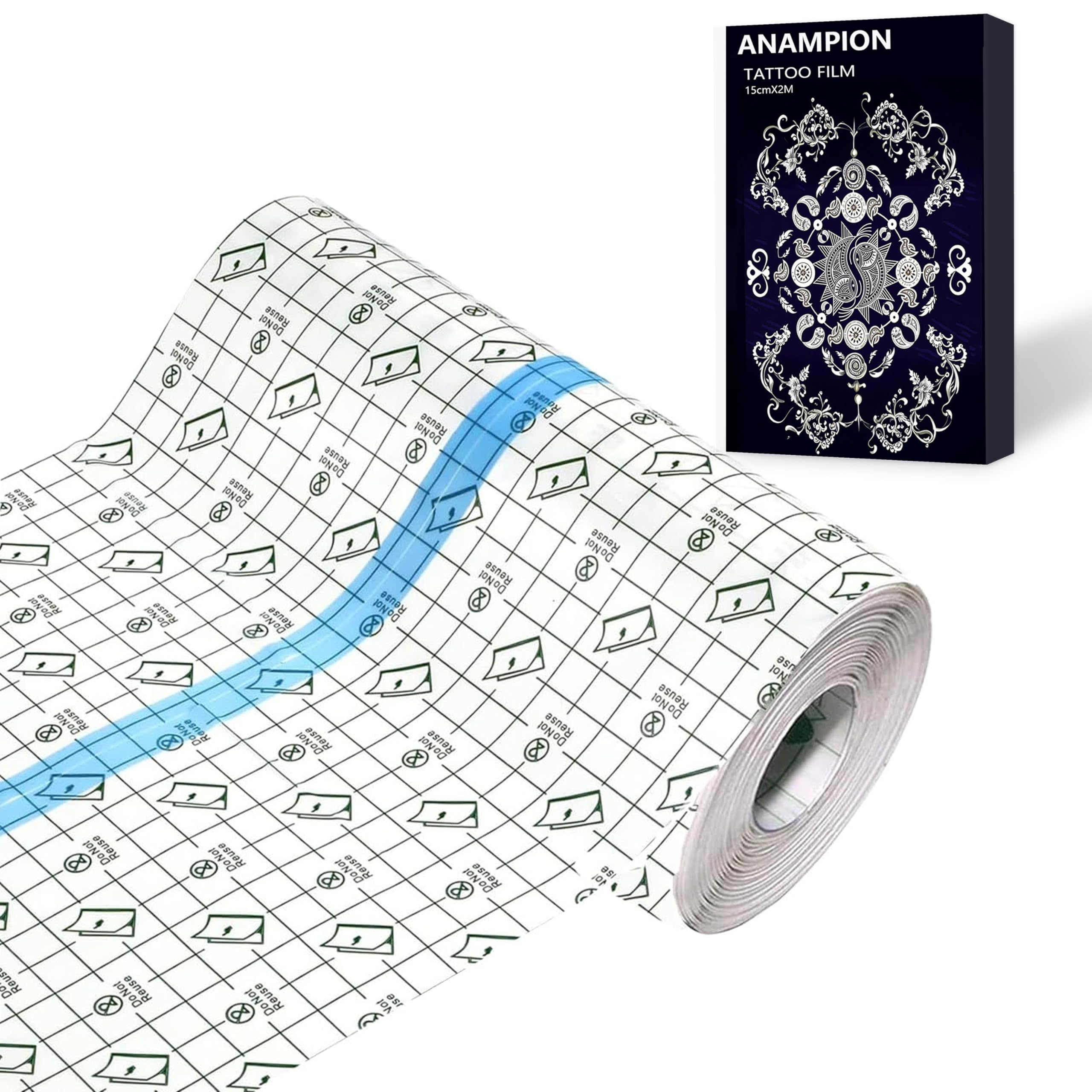 ANAMPION Tattoo Aftercare Waterproof Bandages 6"x2 Yard Second Skin Bandage Tattoo Cover Up Tape for Faster Tattoo Healing Recovery and Skin Care Protection Waterproof Bandage Transparent Film