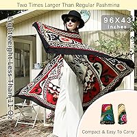 Vista 51 de DANA XU Manta de pashmina extragrande 100% de lana merina, bufanda de viaje, bufanda de cachemira para mujer, otoño e invierno, chal de gran