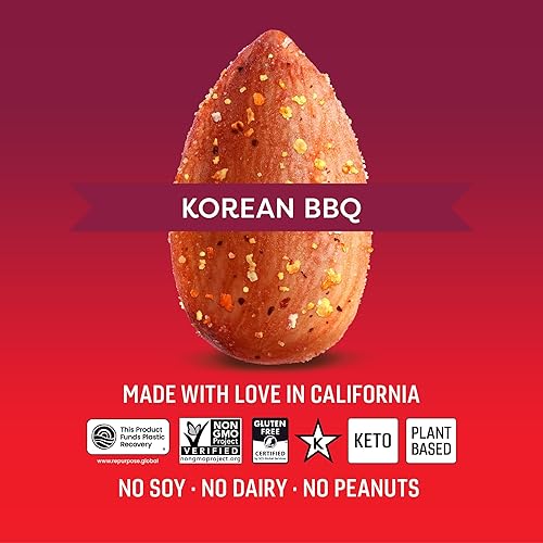 Miniatura 7 de Octonuts Almendras coreanas para barbacoa 12 paquetes de bocadillos envueltos individualmente (1 onza cada uno), aperitivos saludables para adultos