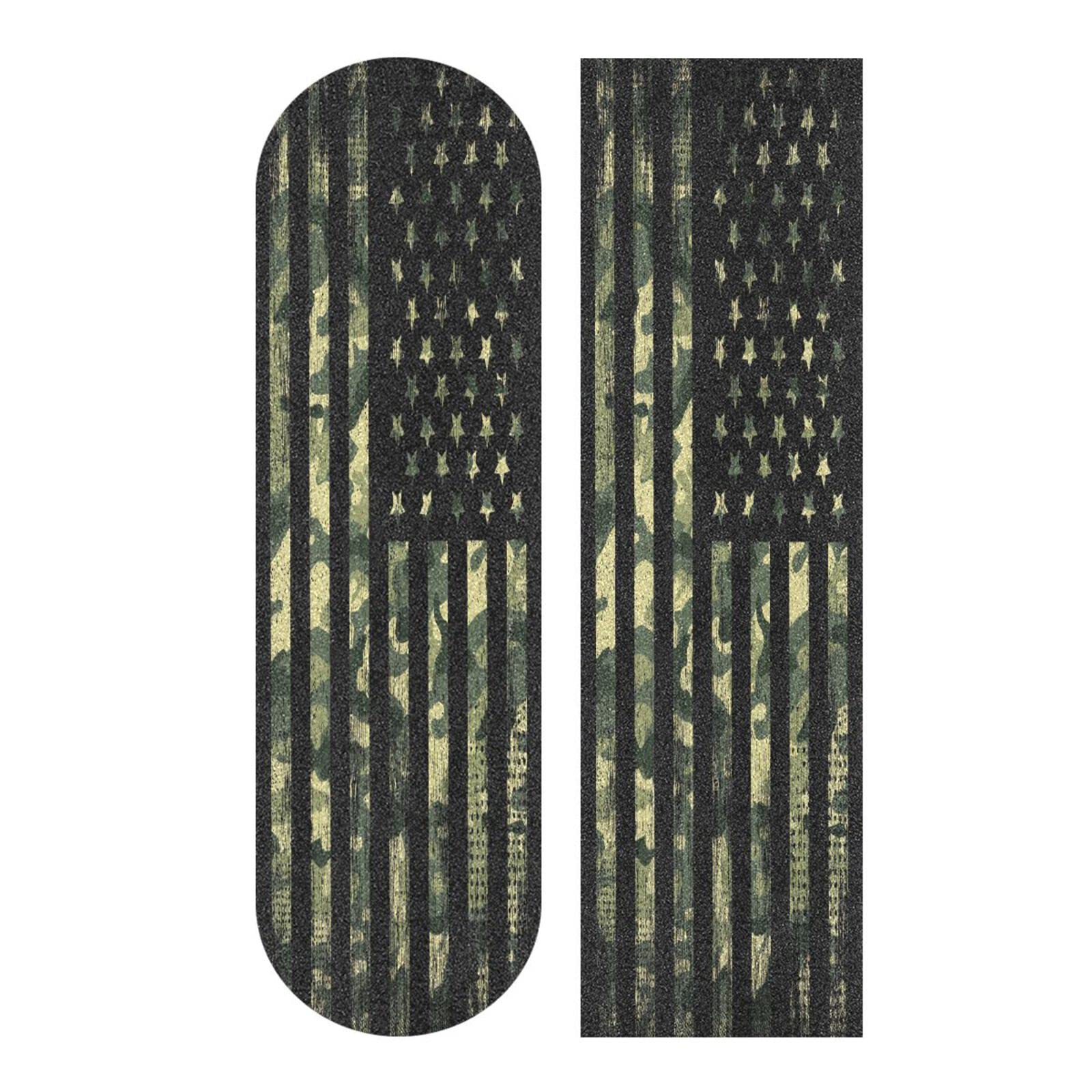 ALAZA Camouflage America Vintage Flag Wooden Skateboard Grip Tape Sheets Longboards Griptape 33