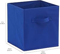 Vista 6 de Yaxa Basics, Organizadores de almacenamiento en forma de cubo con asas, tela plegable, paquete de 6, 26,6 x 26,6 x 27,9 cm, azul marino