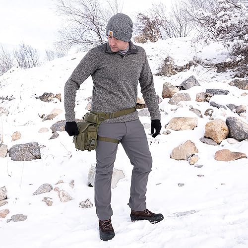 Miniatura 6 de Voyager - Bolsa de pierna resistente a la intemperie, carcasa exterior Cardura  Para caza o senderismo  Cintura ajustable y correa de pierna caída,