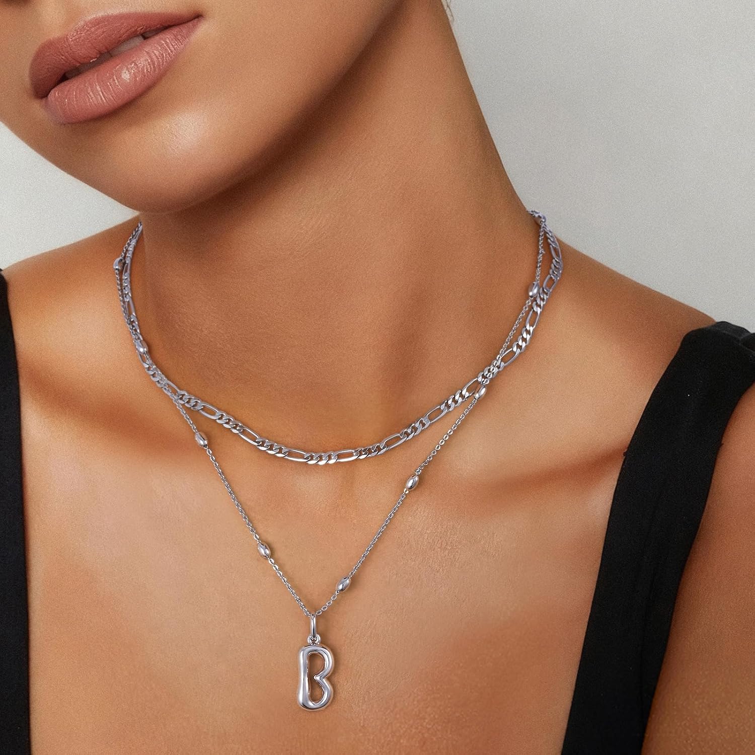 KissYan Bubble Letter Necklace,14K Gold Plated Personalized 3D Puffy Balloon Initial Pendant with Adjustable Bead Chain, Dainty Jewelry Gift for Women - Image 4