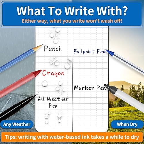 Miniatura 6 de Cuaderno impermeable, bloc de notas de bolsillo de 3 x 5 pulgadas, bloc de notas en espiral resistente a la intemperie, cuaderno de bolsillo para