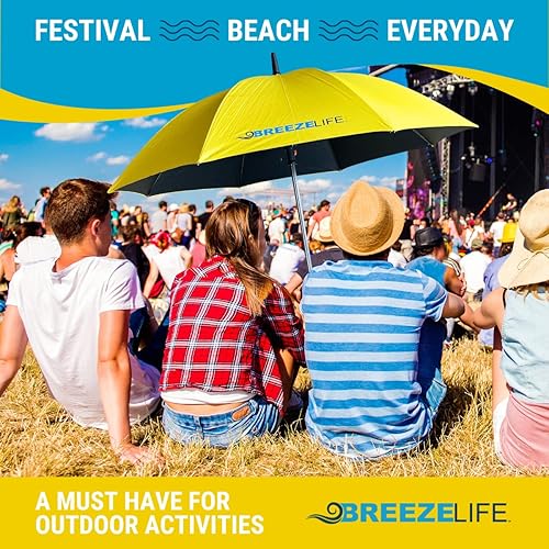 Miniatura 3 de MISTERBREEZE Paraguas gris con ventilador y señor. Un ventilador de niebla portátil que bloquea el 99.9% de todos los rayos UVA y UVB. Protección