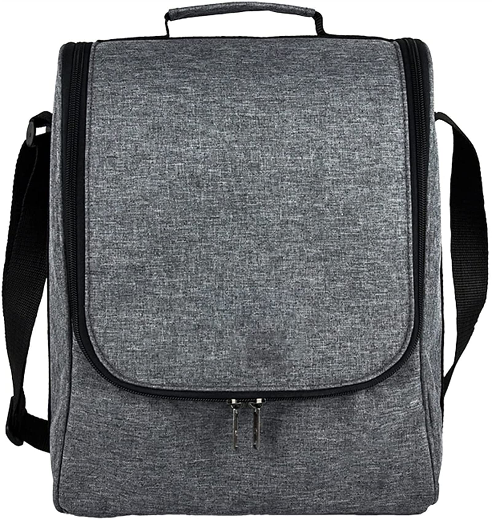 ZEBEYE Portable Cooler Bag 3 Bottle Red Wine Insulated Carrier Cool Bag Ice Pack Food Drinks Lunch Insulation Shoulder Bag Wine Cooler Bag Insulated(Color:red) (Color : Gray)