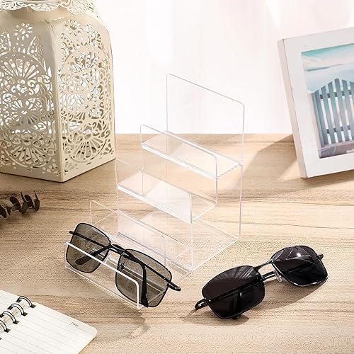 Miniatura 7 de Tofficu Soporte de exhibición de acrílico para perfumes, estante transparente de 4 pulgadas de ancho, estantes de 4 niveles para bolsos, estante