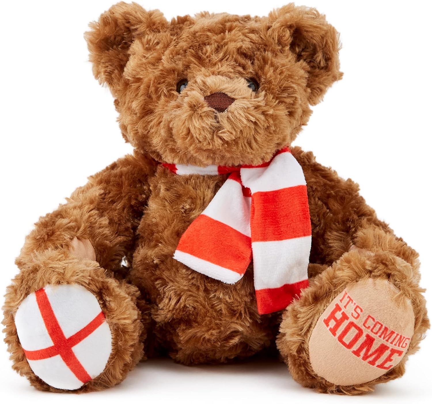  Zappi Co England It's Coming Home Bear (28-30 CM) st george's cross Football FC brown soft traditional cuddly toy 