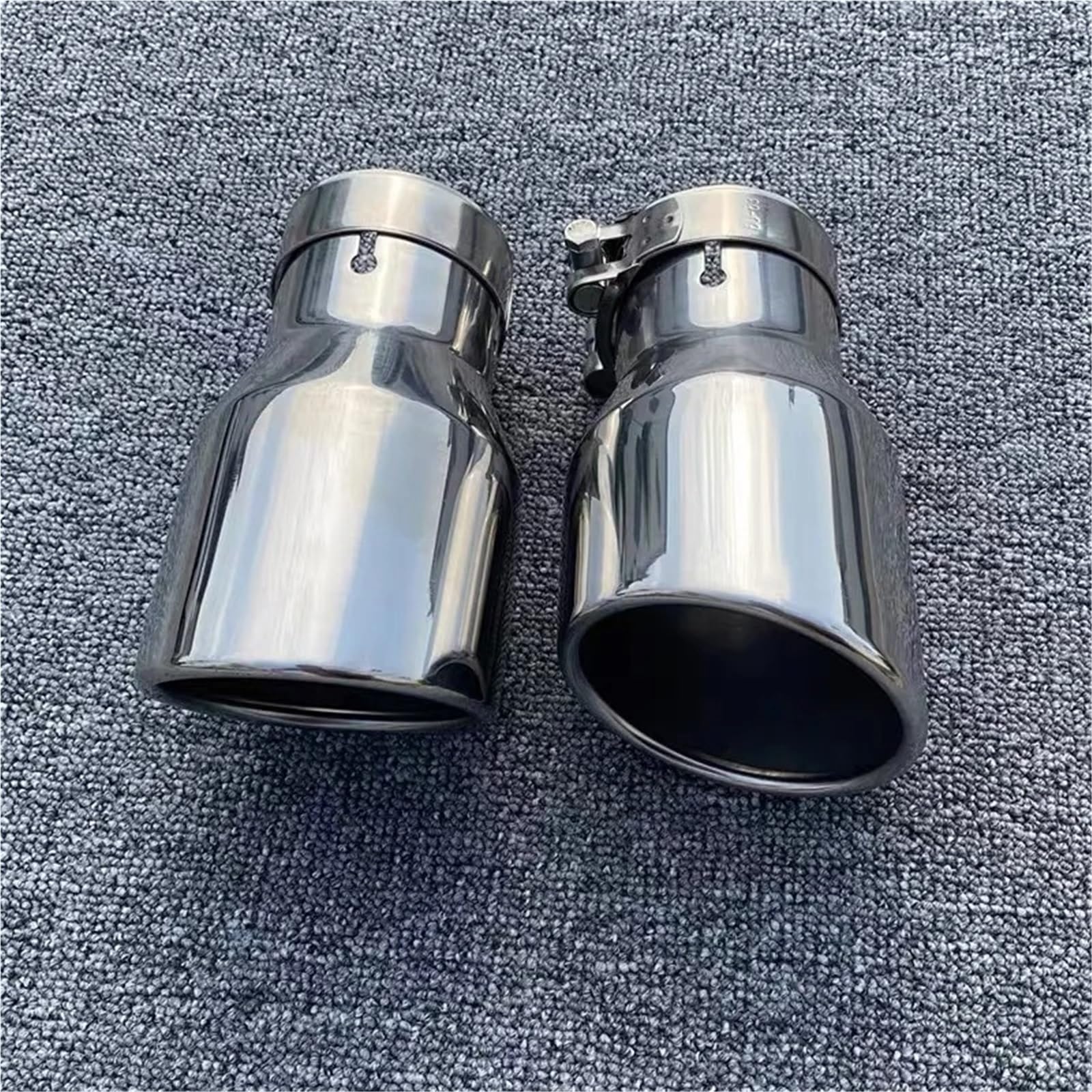 Scarico Punta Coda Terminale Di Scarico 63MM IN 101MM OUT 2.5" Ingresso Silenziatore Coda Tubo In Acciaio Inossidabile Universale Uscita 4 Pollici 20cm Di Lunghezza Bocca Terminale Tubo