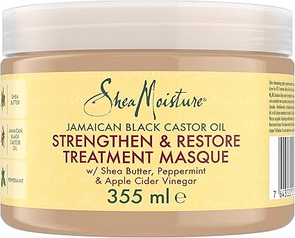 Masque fortifiant SheaMoisture à l&rsquo;huile de Ricin Noir de Jamaïque – 355ml