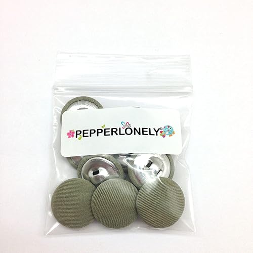 Vista 227 de PEPPERLONELY 10 piezas de tela de 0.394 in cubierta con botones redondos de vástago de metal, azul marino