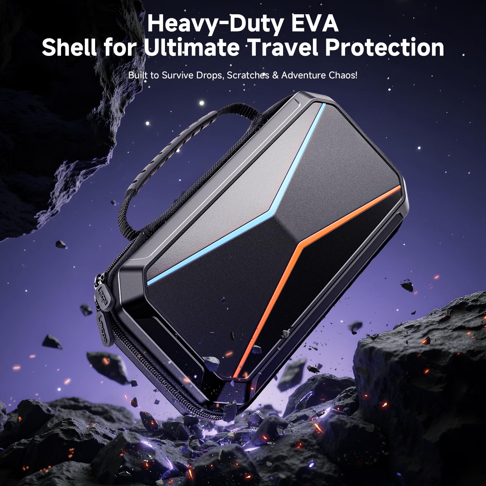 Lmcpa Duro Funda para Consola Nintendo Switch 2 2025, Estuche de Viaje con 10 Cartuchos de Juego, PC Funda Rígido Portátil Protector para Consola Nintendo Switch 2 2025 y Accesorios, Negro