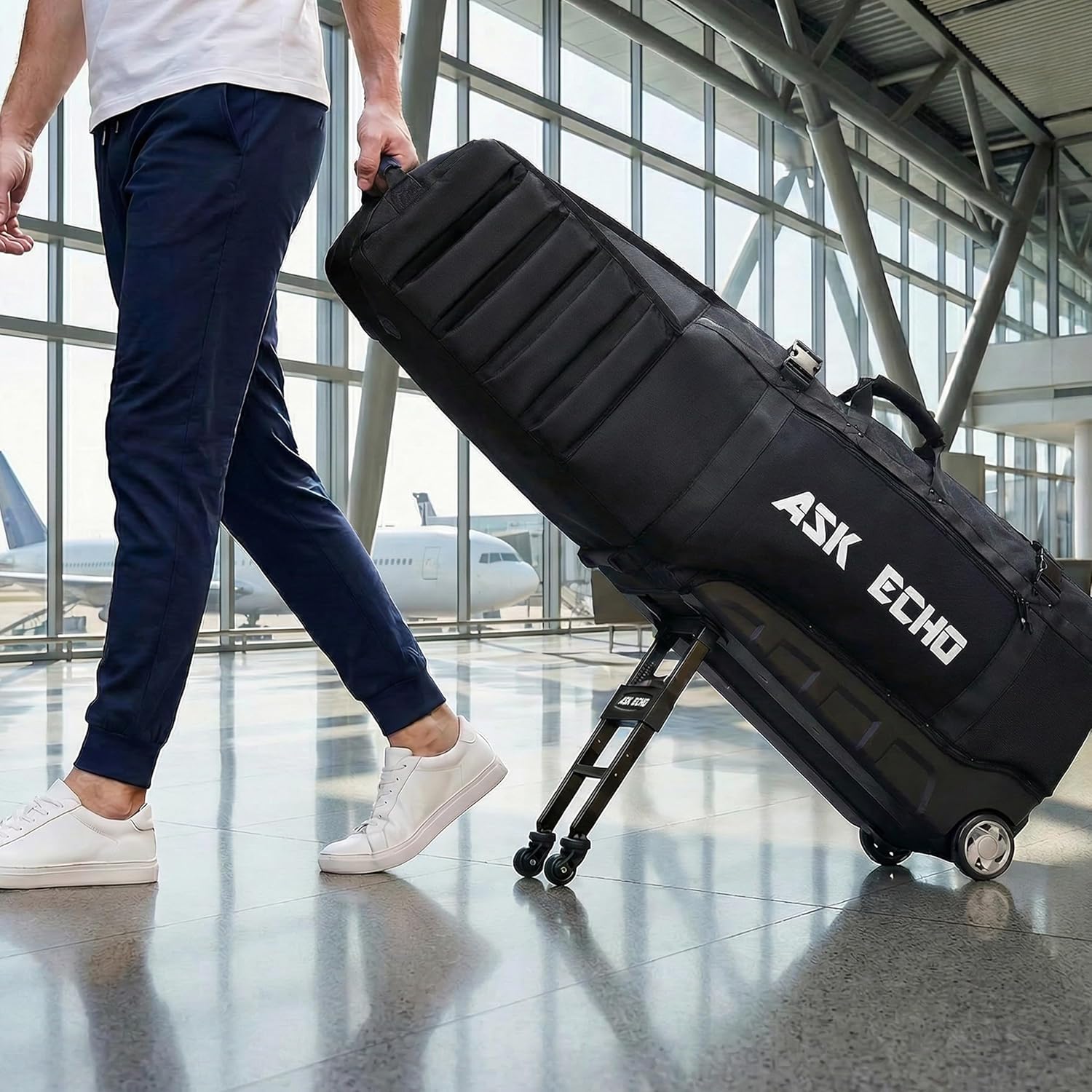 ASK ECHO Locklink StableRoller Golf Travel Bag with 4-Wheel Rolling System, Extendable Support Stand Legs - Image 5