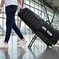 Vista 5 de ASK ECHO Locklink StableRoller - Bolsa de viaje de golf con sistema de balanceo de 4 ruedas, patas de soporte extensibles
