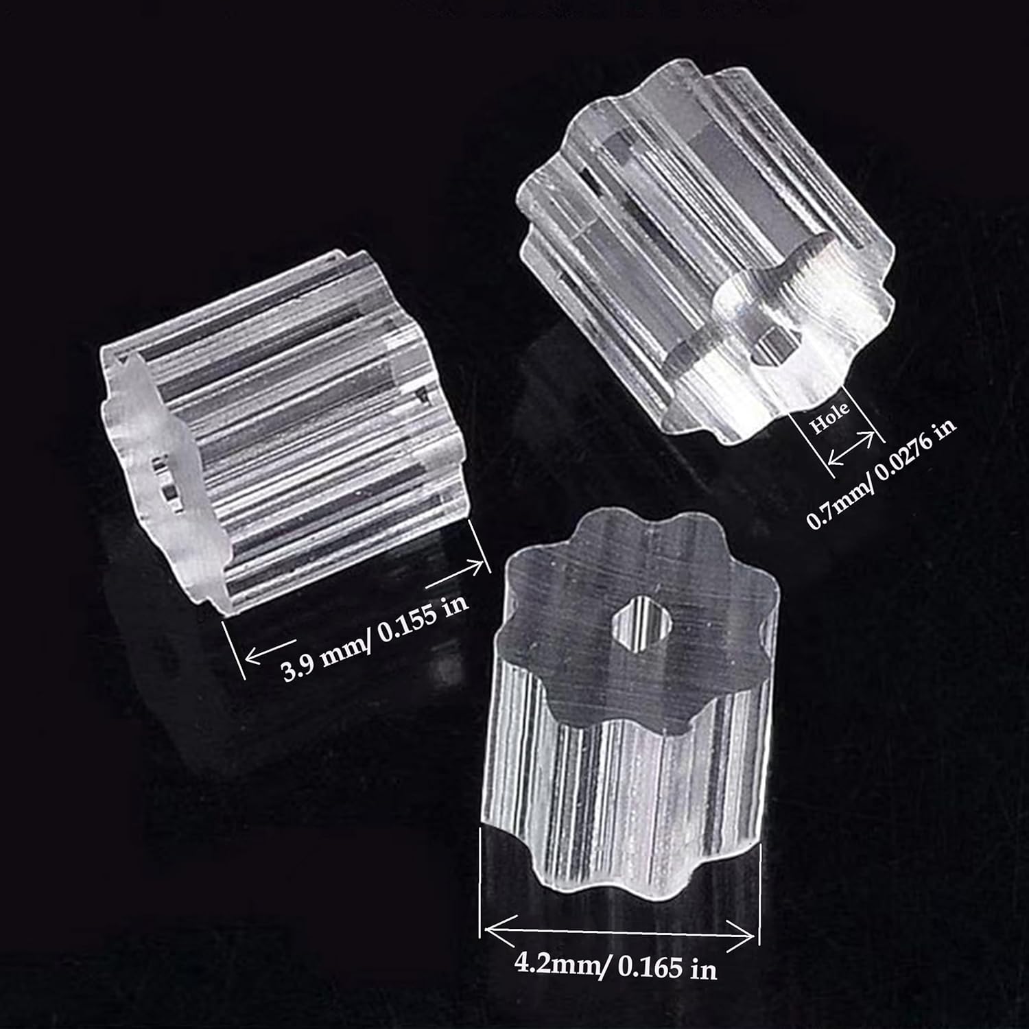 Silicone Earring Backs, 200 Pack Clear Hypoallergenic Replacement Stoppers, Fits Stud Post Hoop Fishhook Earrings - Image 2